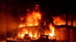 Fire Outbreak At NNPC Mega Station In Adamawa (Video)