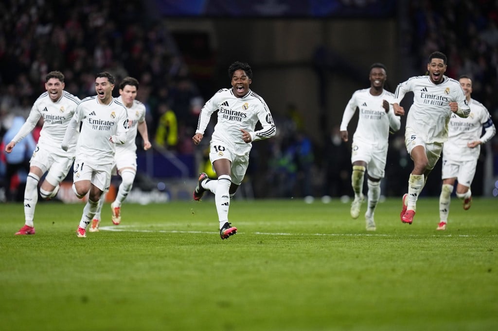 Real Madrid advanced to the quarter-finals of the Champions League after a tense shootout victory against city rivals Atletico Madrid.